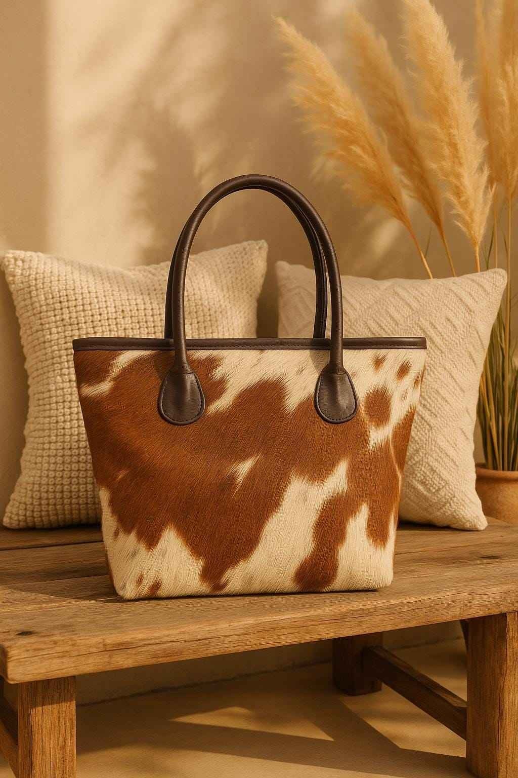 Multifunctional Fashion Luxury Genuine Leather Hair Tote Bag Women Solid Color Z