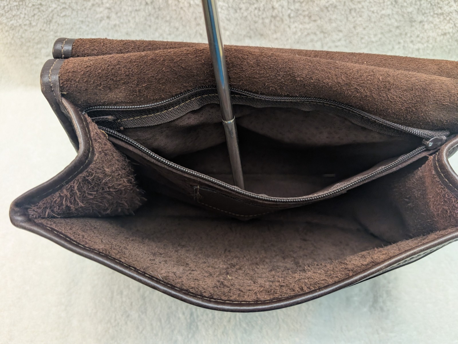 Jack Georges Leather Messenger Bag VTG Shoulder Briefcase Brown Travel Casual
