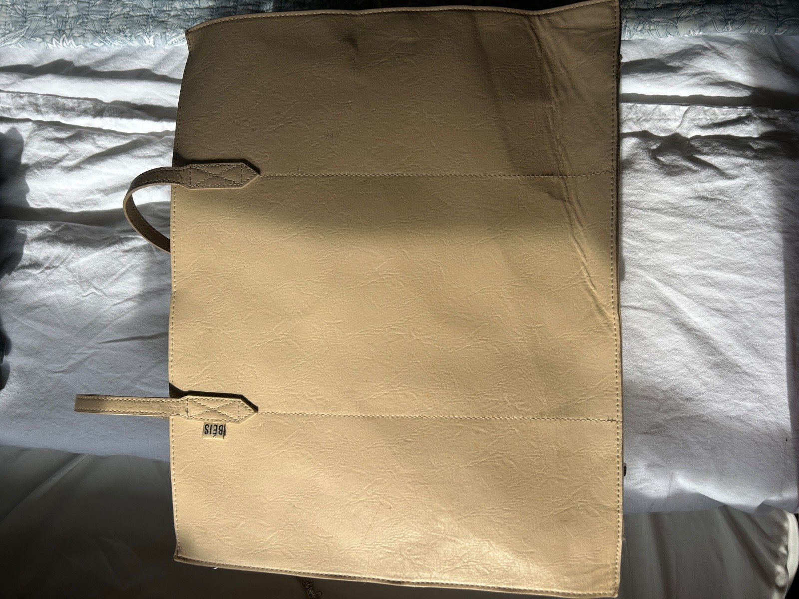 Beis Beige Large Tote Bag Zip Top Structured Shoulder Work Travel Purse Organize