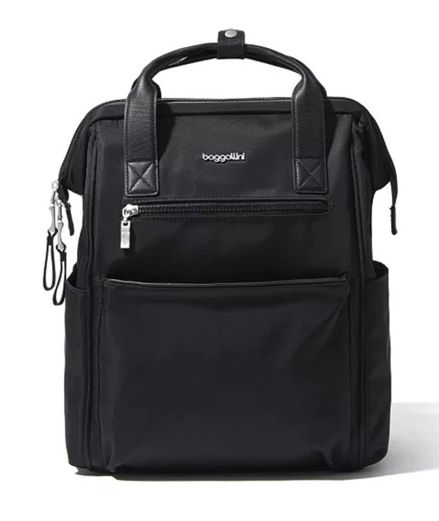 Baggallini Soho Backpack Black Laptop Purse Bag Carry On Travel RFID