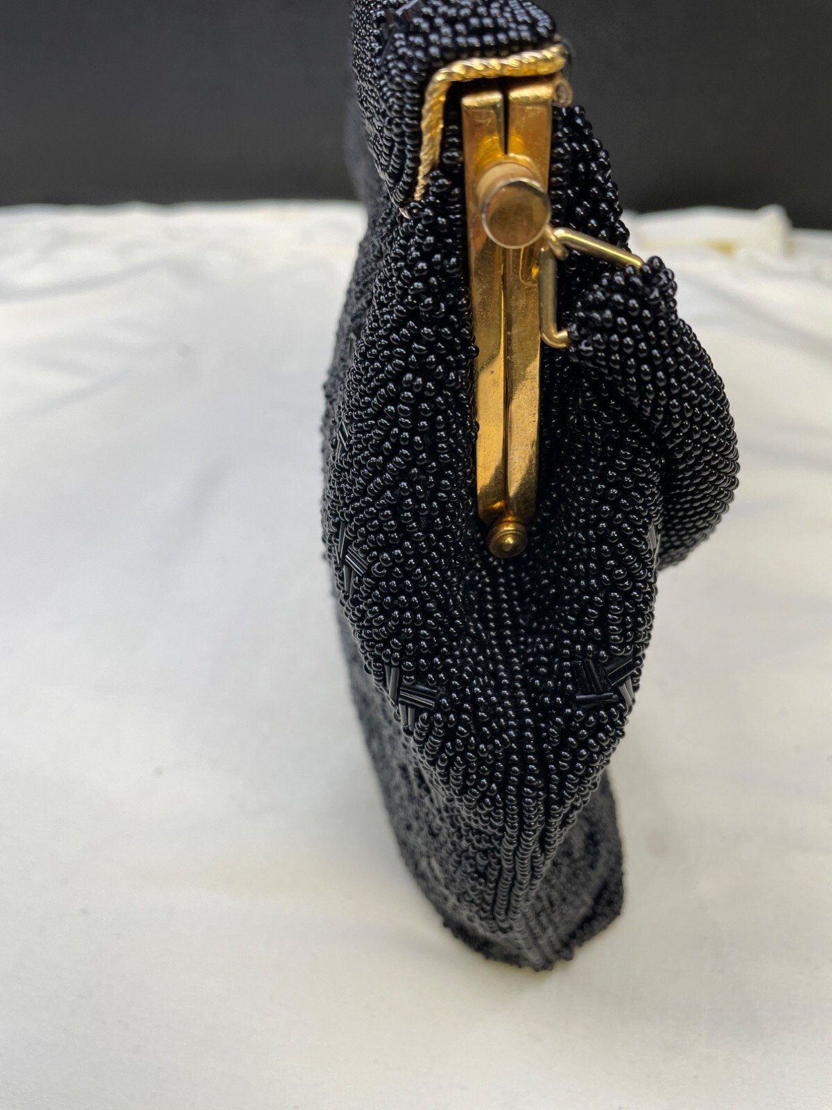Stephen Chx Womens Black Beaded Evening Purse Handbag SKU 6515