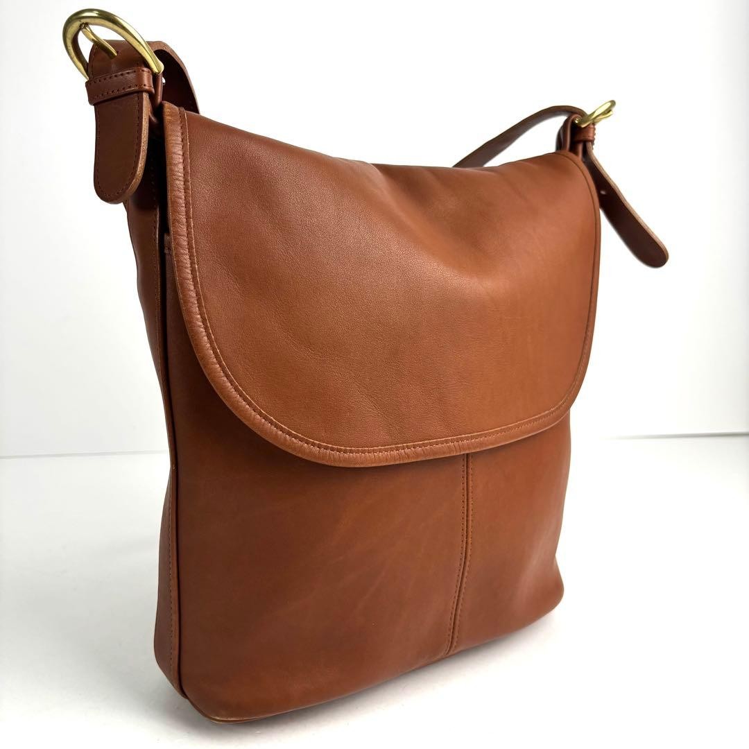 Vintage Coach Brown Leather Shoulder Bag 4115 USA Gold Hardware Strap Auth e6