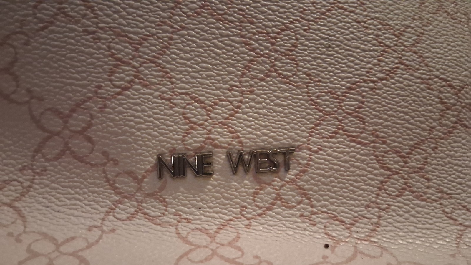 Nine West Women’s Beige Logo Print Faux Leather Shoulder Bag Purse