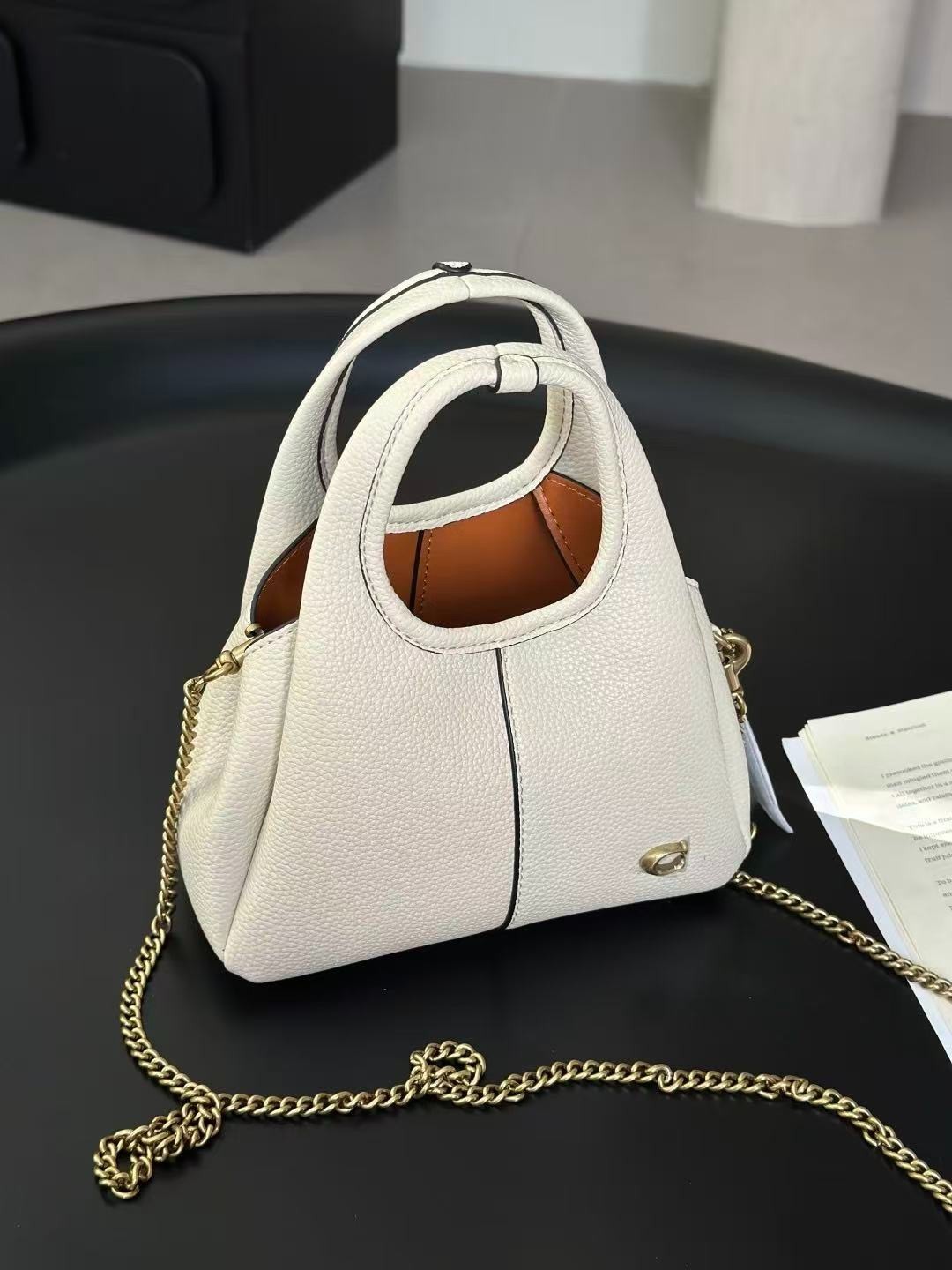 Coach Lana Shoulder Bag 19 White CY32 Free Shipping