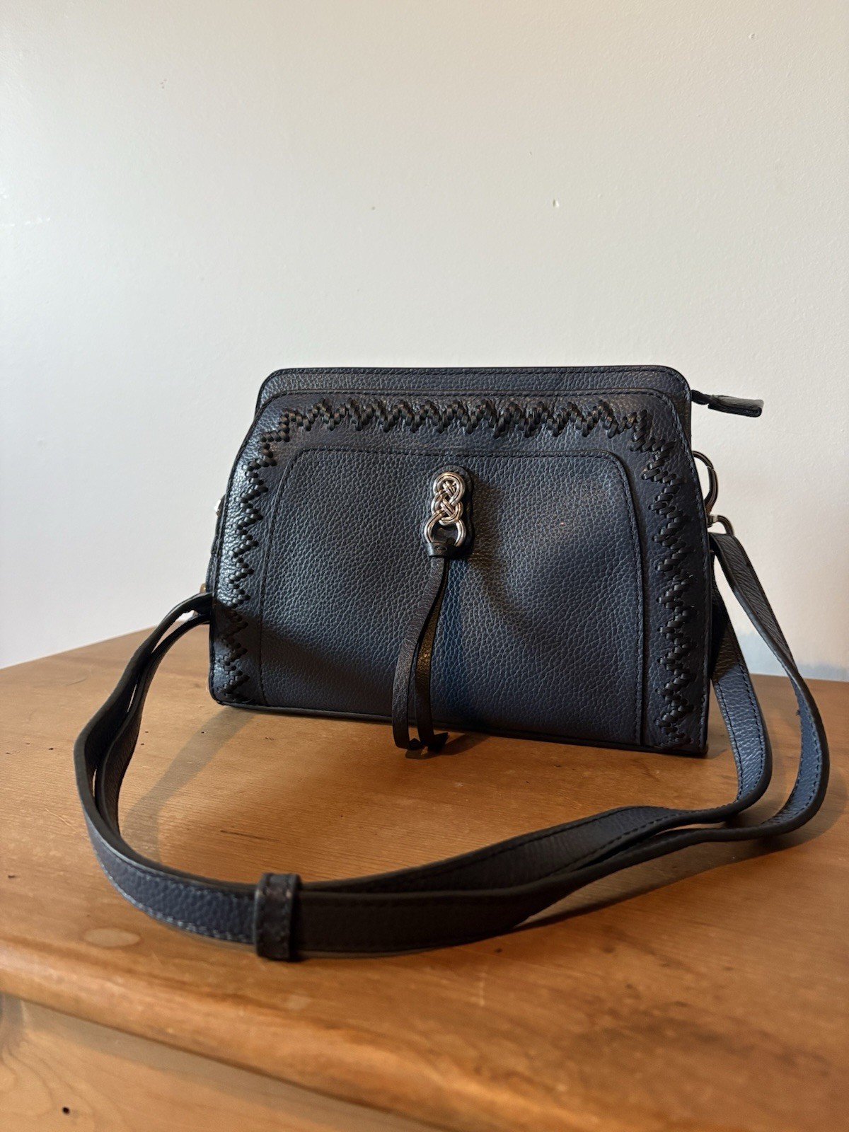 Brighton Interlok Georgia Organizer Crossbody Leather French Blue Purse