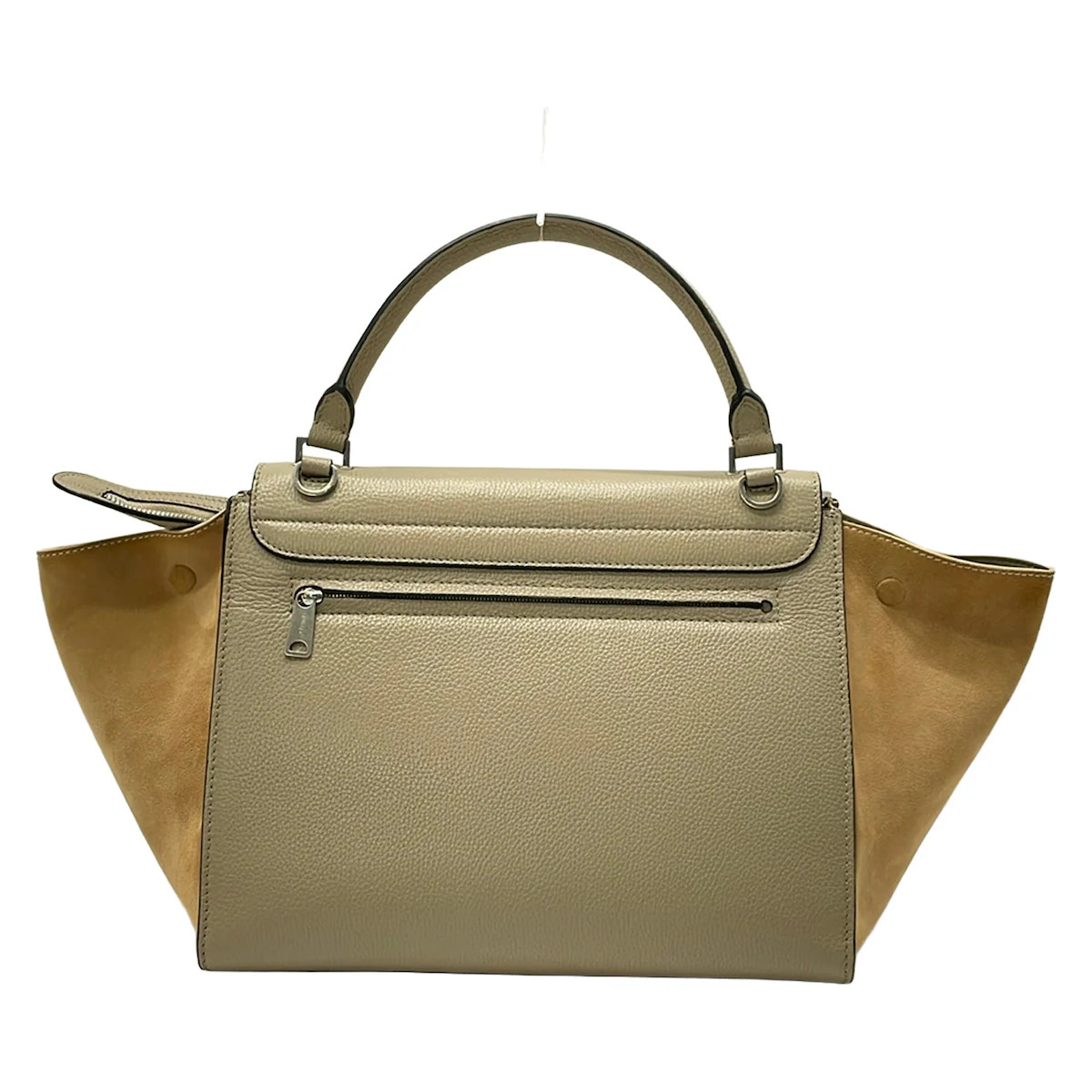CELINE Trapeze Medium Beige Light Brown Leather Suede Handbag