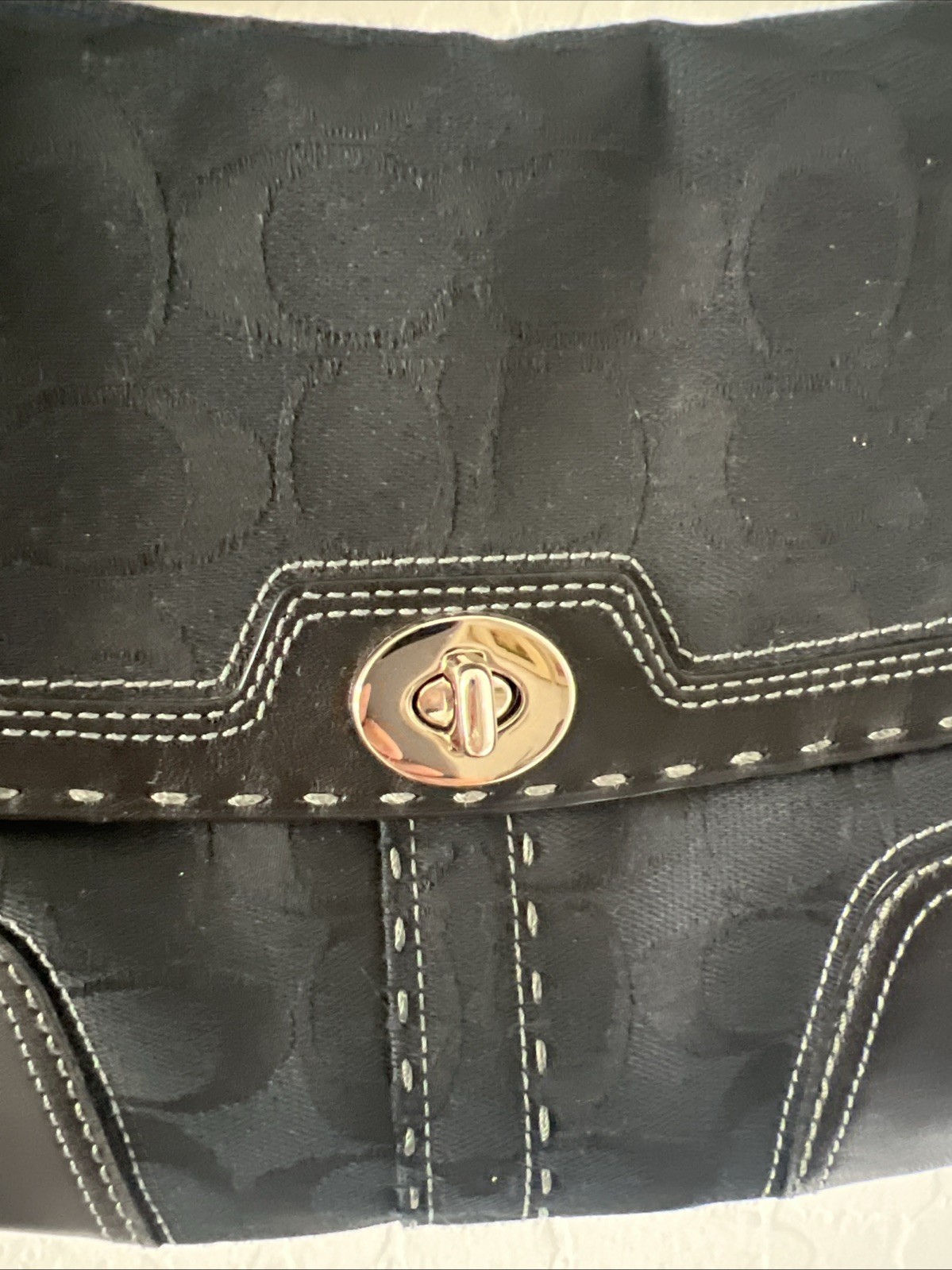 Vintage Coach Soho Black Signature Jacquard Flap Turnlock Bag 11574 Y2K 2007