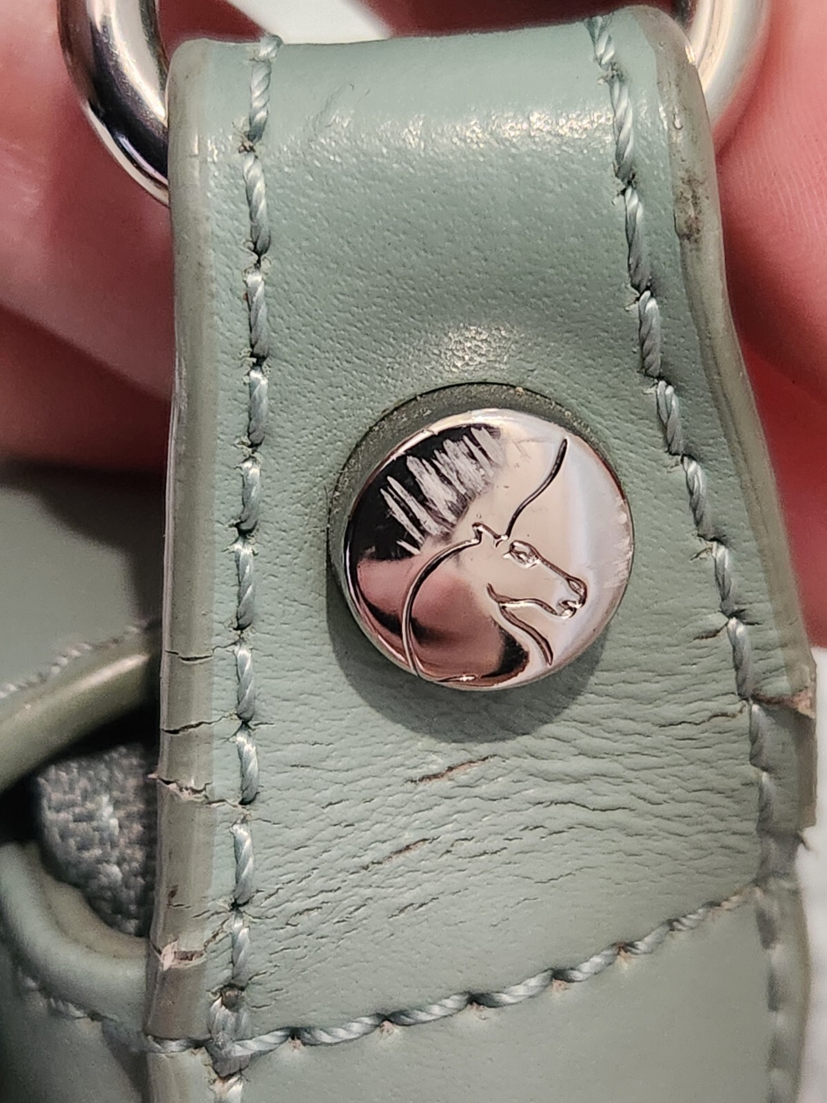 Vintage Lamarthe Paris Portofino Split Leather Crossbody Bag Purse Sage Teal