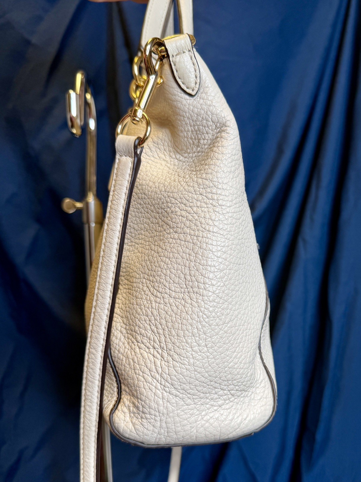 COACH Kelsey Chalk Ivory Off-White Leather Satchel Crossbody Shoulder Bag F36675