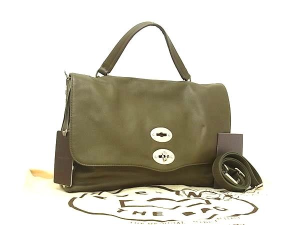ZANELLATO Postina Leather 2 Way Shoulder Bag Khaki FT0556