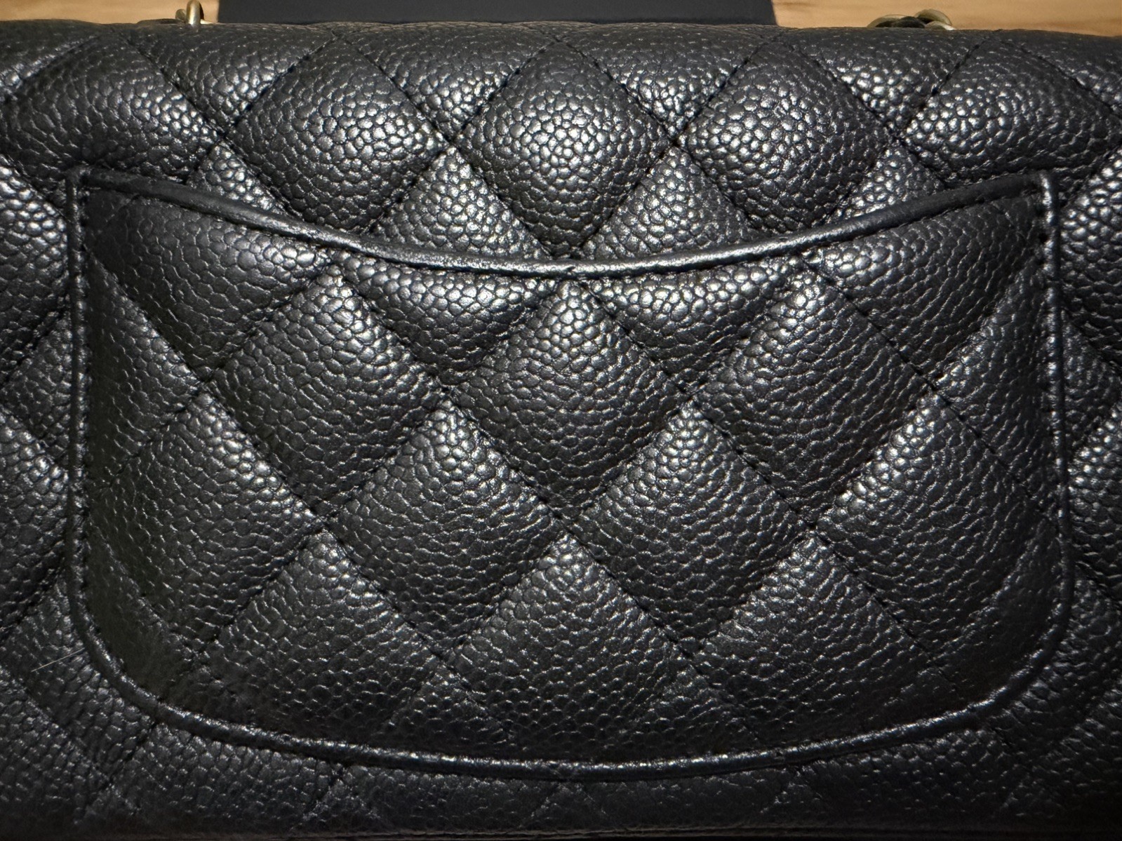 CHANEL Mini Rectangular Classic Flap Bag Black Caviar With Gold Hardware