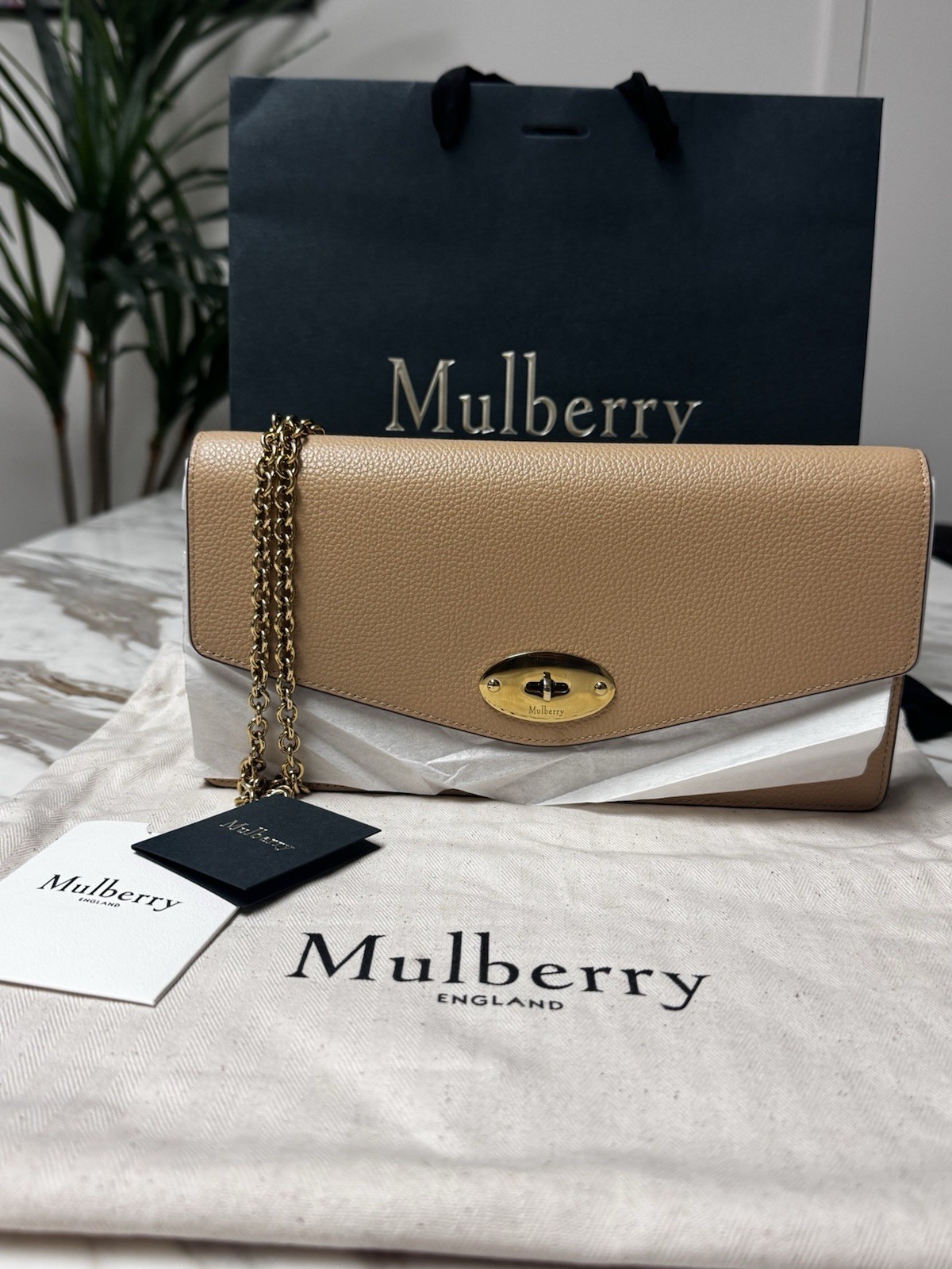 Mulberry Darley Clutch Bag Leather Small Classic Grain.