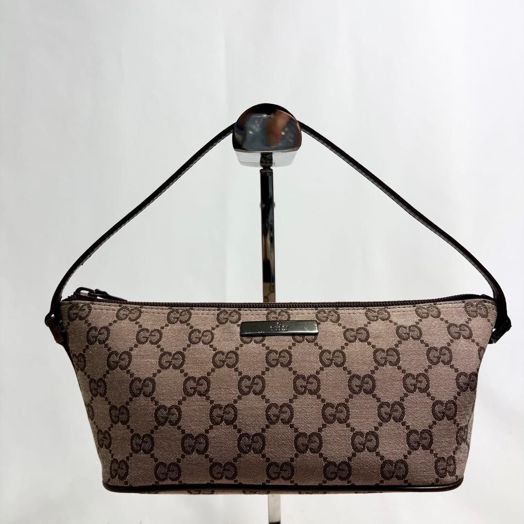 Gucci Accessory Pouch GG Canvas Shoulder Bag Brown Beige Logo Women Unisex