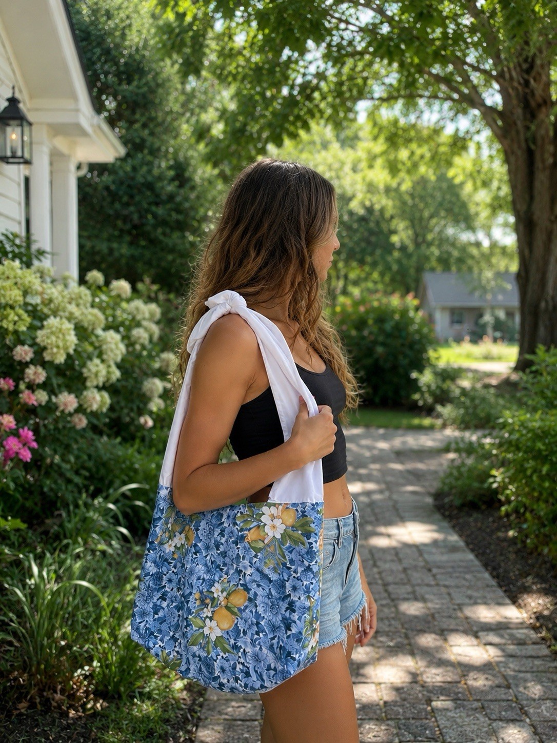 Custom Made Large Tote bag With Bow Tie Handle