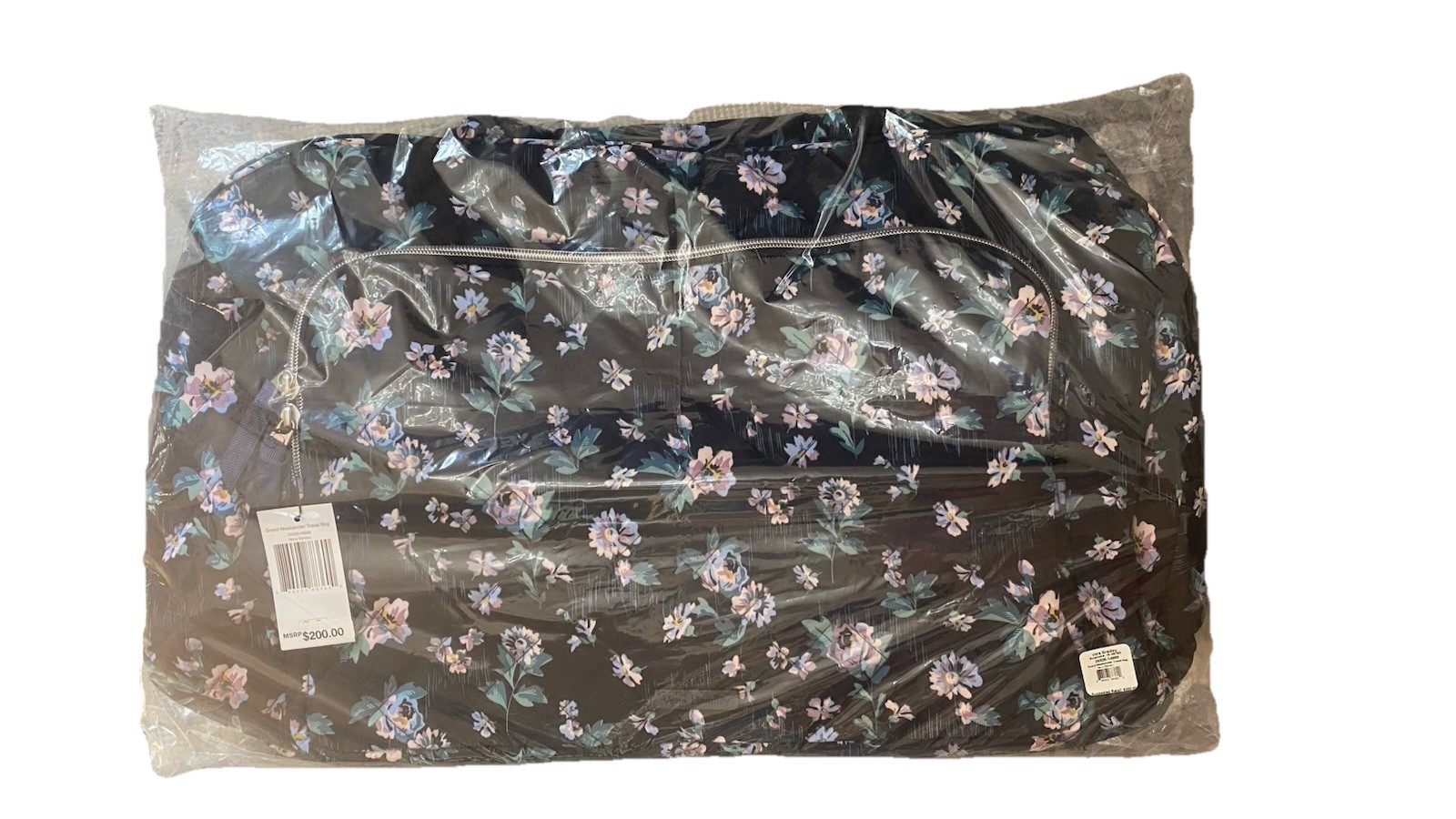 Vera Bradley Grand Weekender – Performance Twill Navy Garden $200 22 X24 X 9 NWT