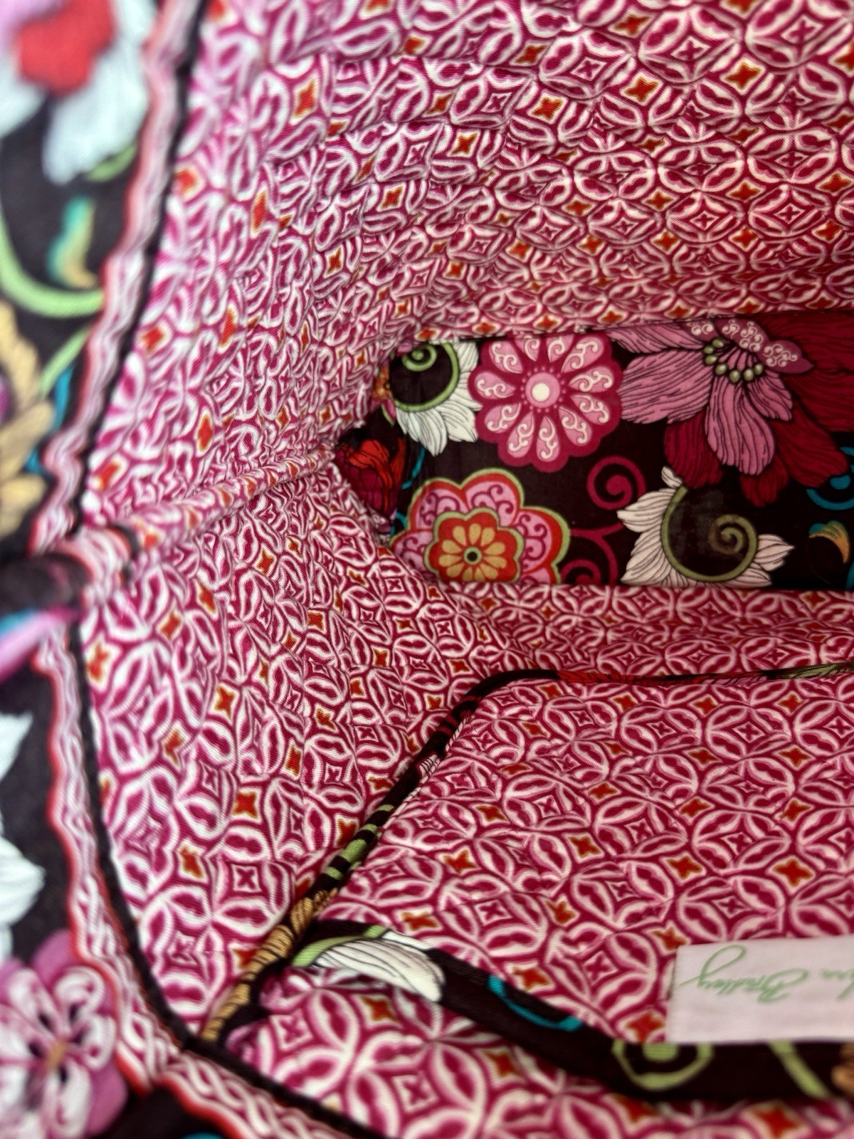 Vera Bradley Purse Super Tote Shoulder Bag Mod Floral Pink Quilted Cotton