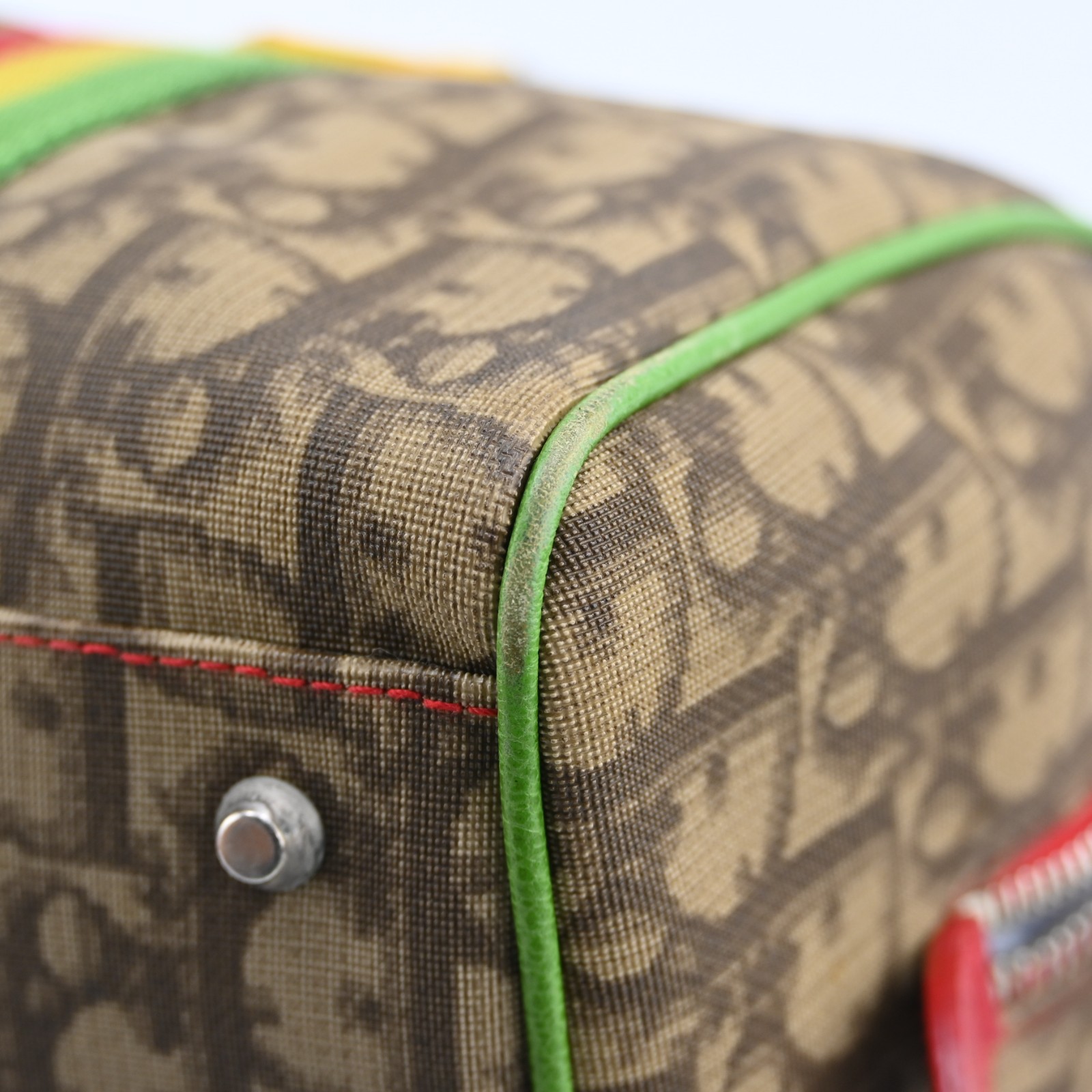 Christian Dior Rasta Line Trotter Mini Boston Bag Beige Rasta Color A4250OC807