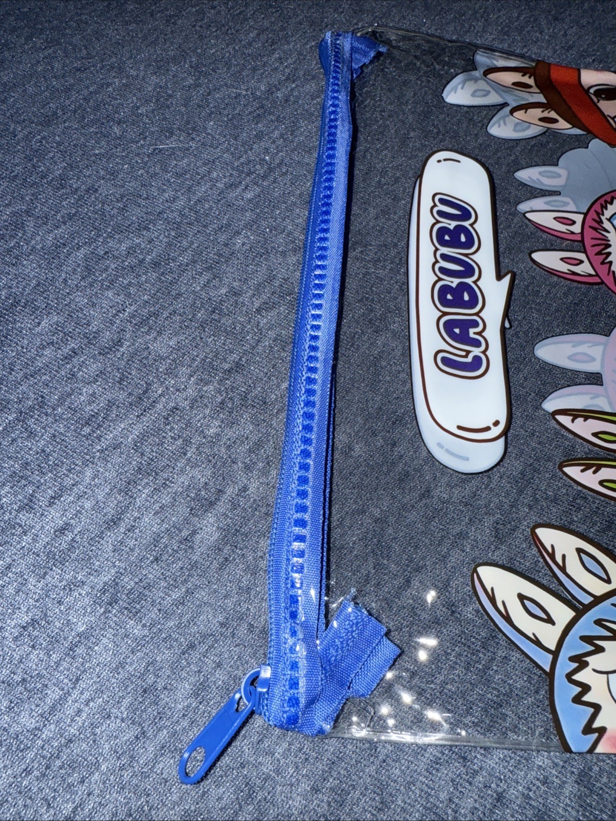Clear The Monster Bag With Blue Zipper 6 X 9
