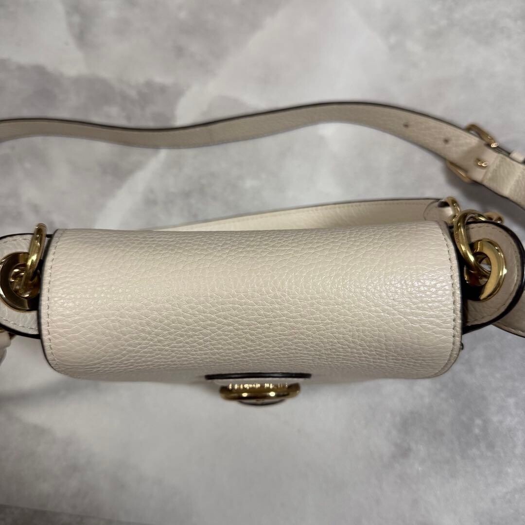 COACH Shoulder Bag C5685 Leather Chalk Auth Vintage From Japan