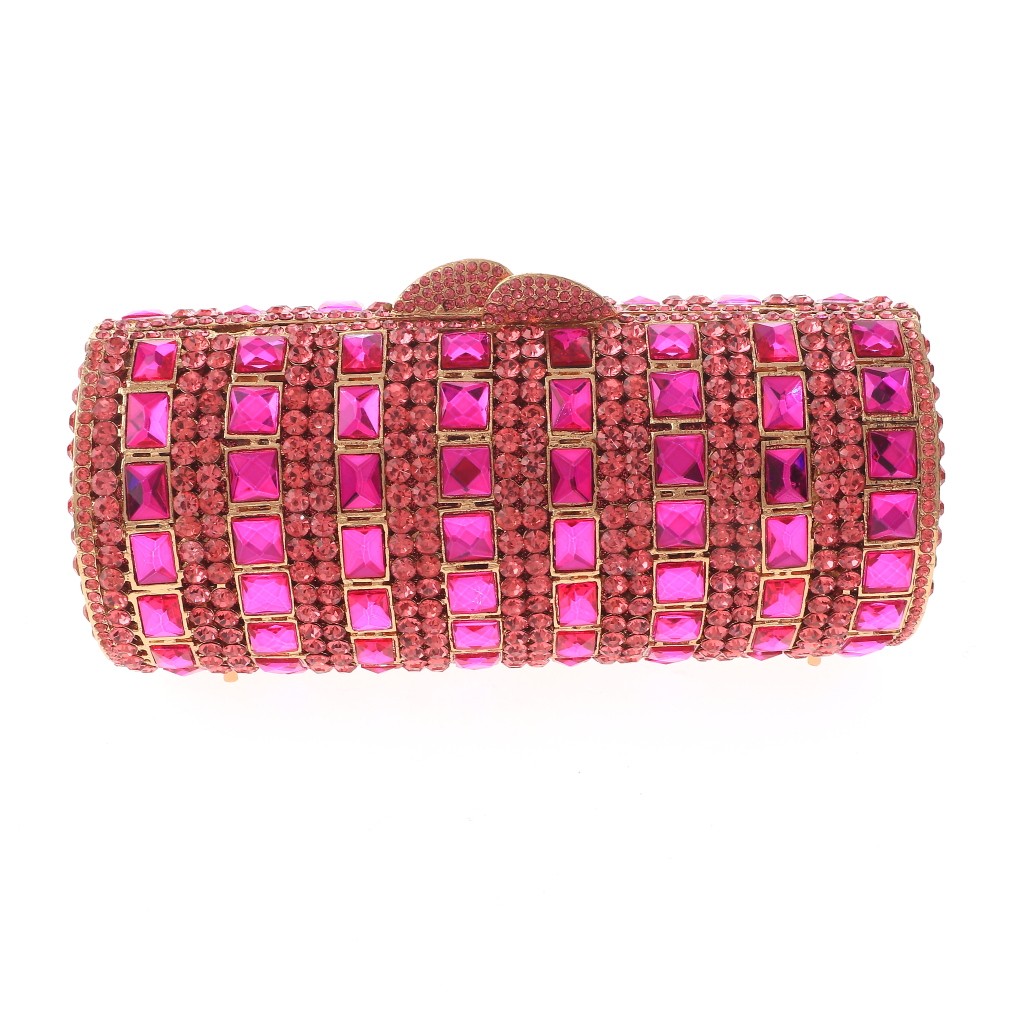 Gold Tone Alloy Metal High End Rhinestone Clutch Bag HB6286-FUS