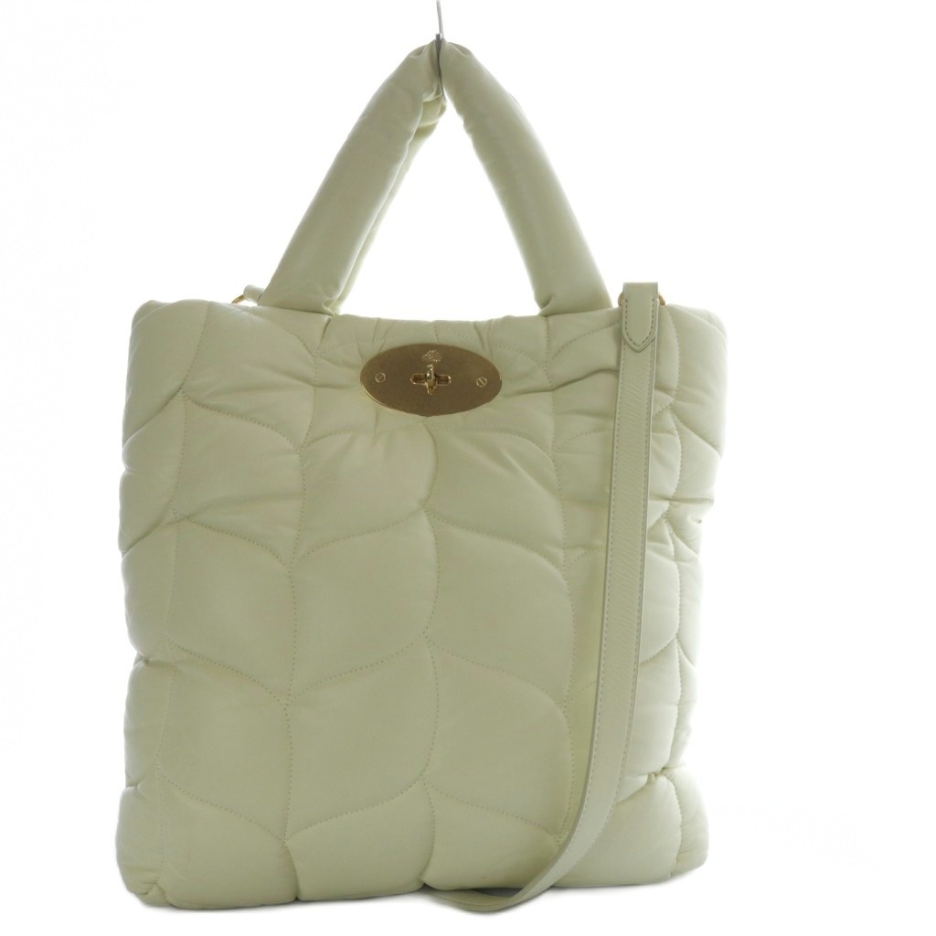 Mulberry Ivory Leather Quilted Shoulder Bag AB Condition 11×5.5×10.8in