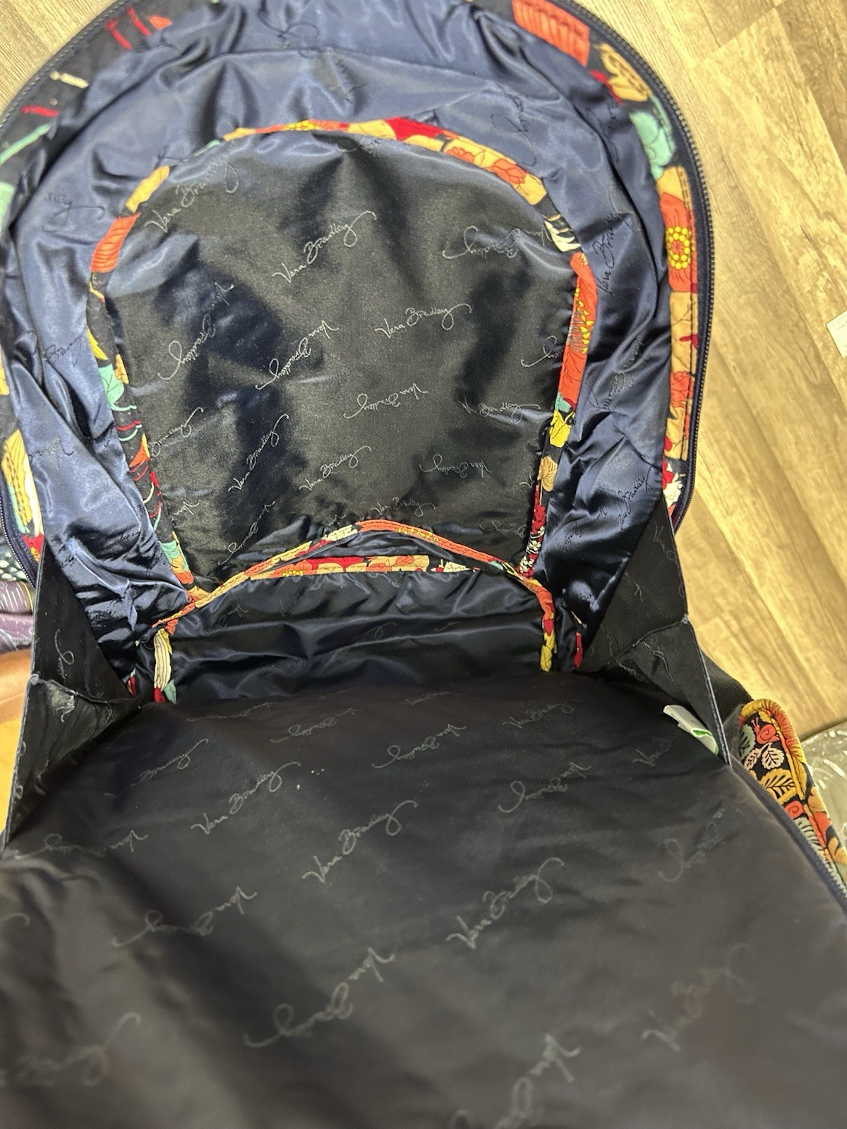 Vera Bradley Large LapTop Backpack “HAPPY SNAILS” Rare Floral Fabric School