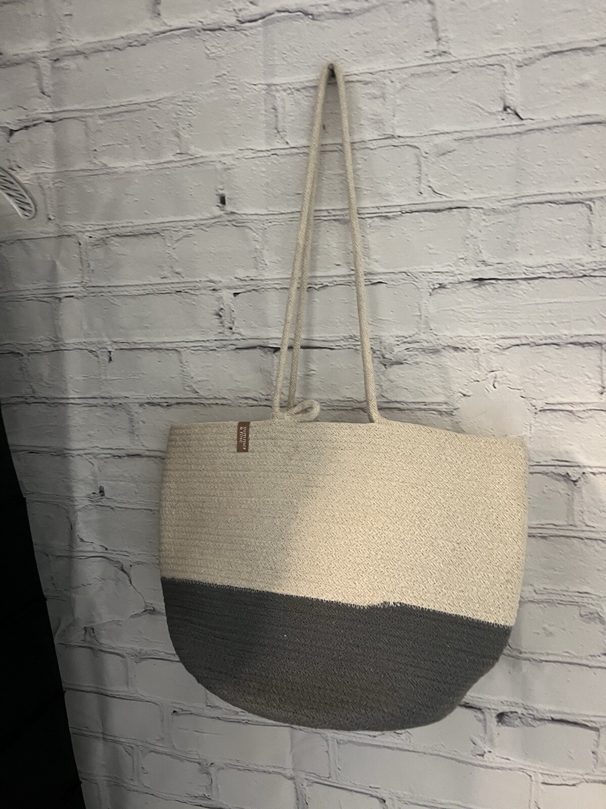 Summer and Rose Cream/Gray EUC Purse Bag Rope