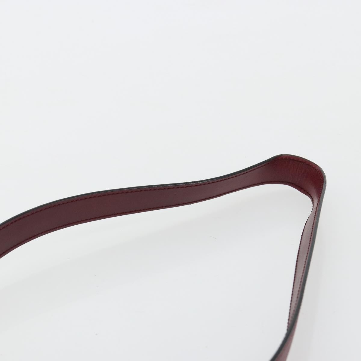 CELINE Circle Shoulder Bag Leather Bordeaux Gold Auth 181718
