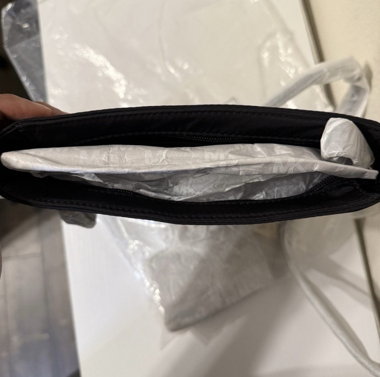Michael Kors Black Kelsey Nylon Crossbody Bag, Adjustable Straps, Pockets