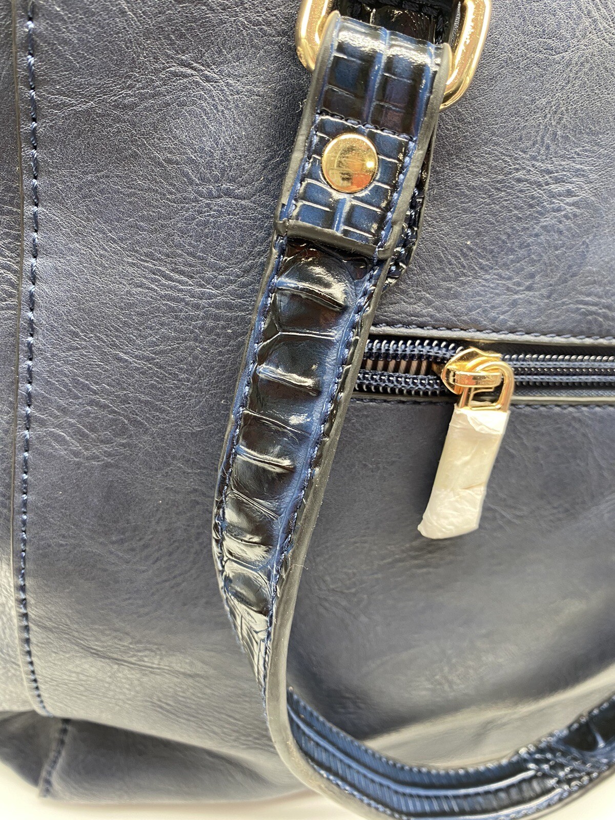 Le Miel Navy 2-in-1 Vegan Tote Purse 12″x17″x4-1/4″ With Matching Wallet