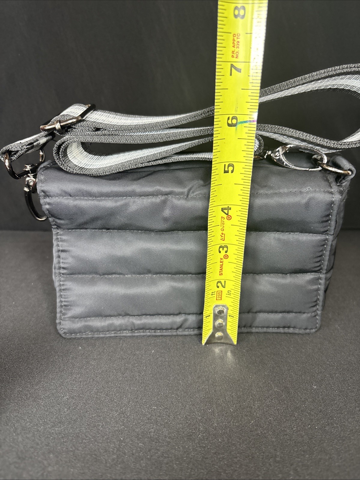 Think Royln Tammy Mini Quilted Magnetic Flap Closure Crossbody Bag, Black Noir