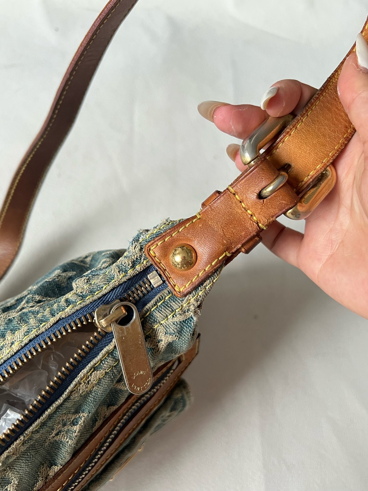 Louis Vuitton Monogram Denim Baggy Normal Blue Denim Shoulder&Crossbody Bag Duty
