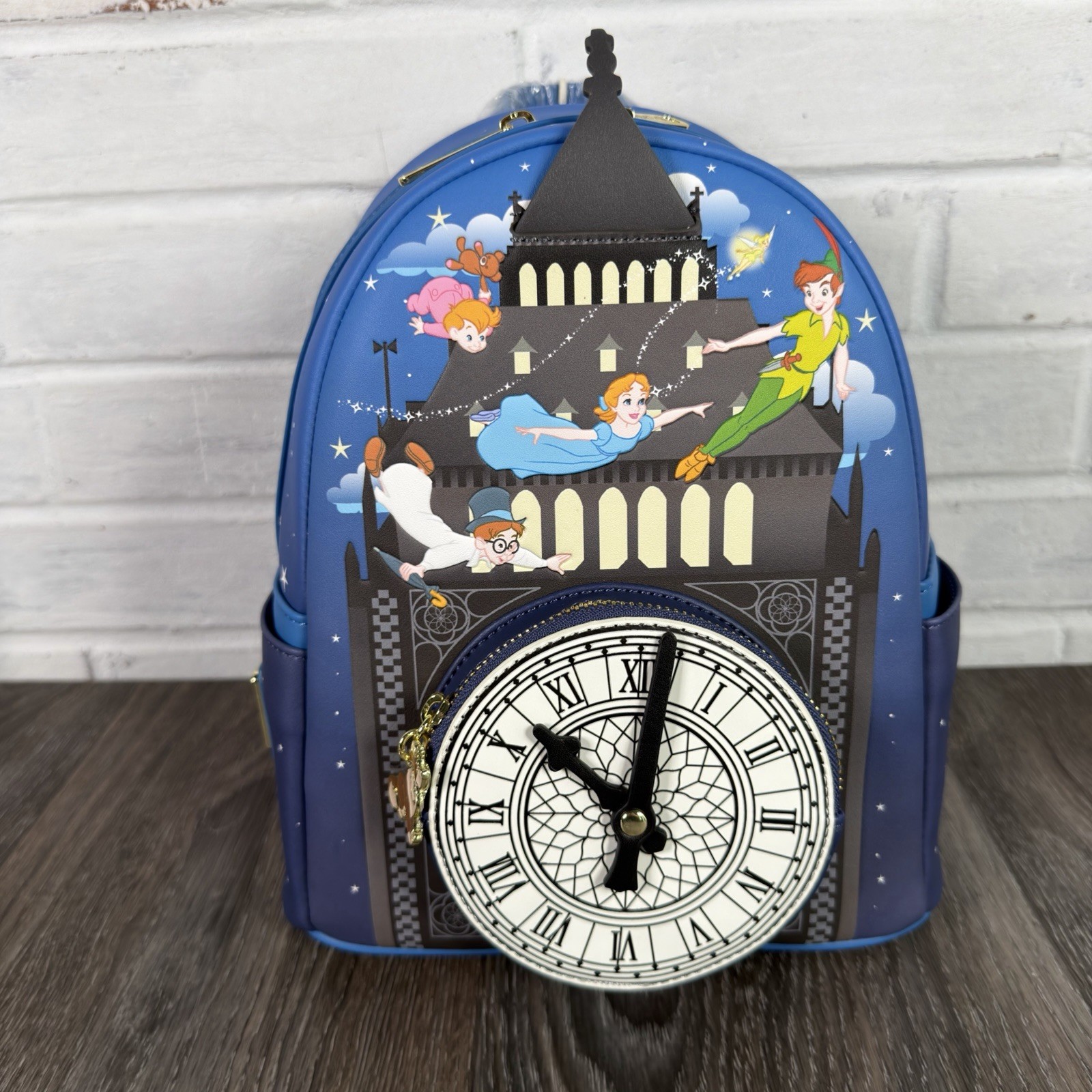 Loungefly Disney Peter Pan Glow in The Dark Big Ben Clock Mini Backpack NWT