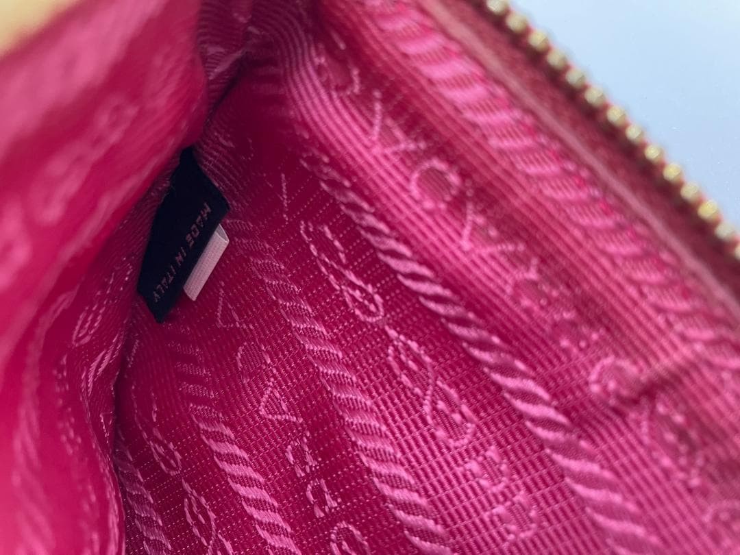 PRADA Leather Mini Shoulder Bag Pink 2WAY Gold Hardware 11cm x 21cm Authentic