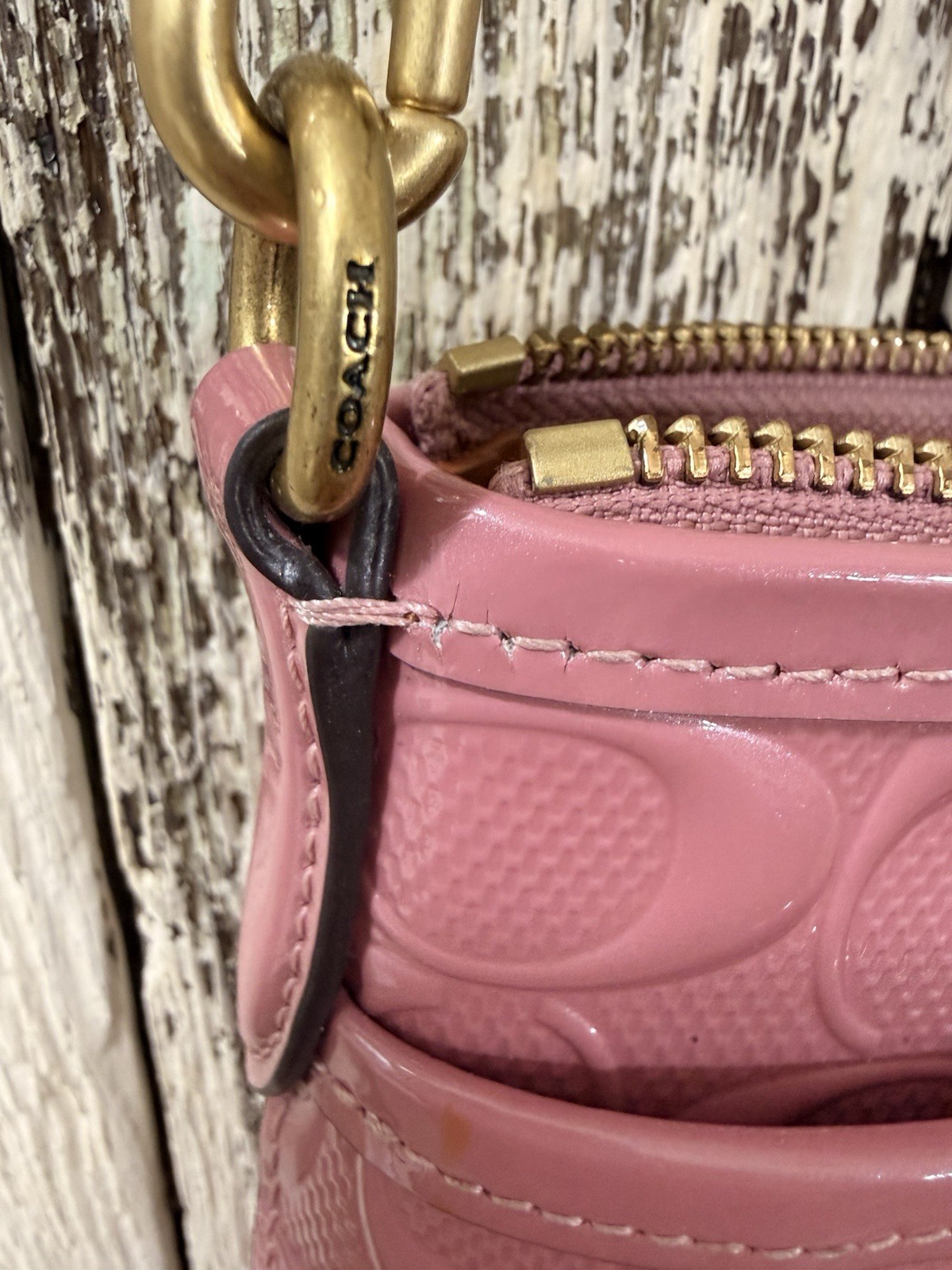 COACH Kitt Messenger Crossbody Bag (COACH CX196）Brass Hardware True Pink