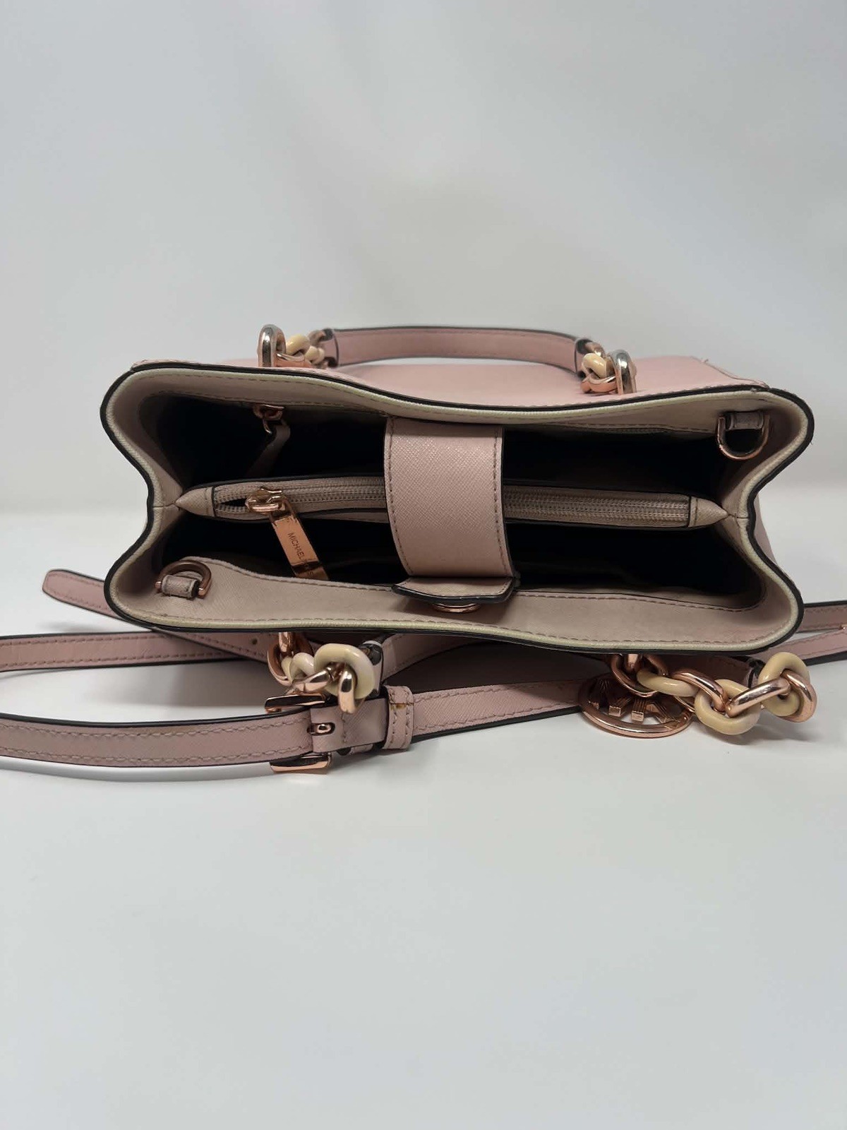 MICHAEL KORS MK Sofia Shoulder Bag Middle North South Pink Flower