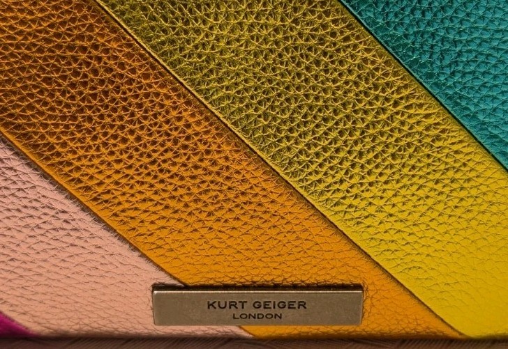 Kurt Geiger London Metallic Multicolor Striped Chain Shoulder Bag Small