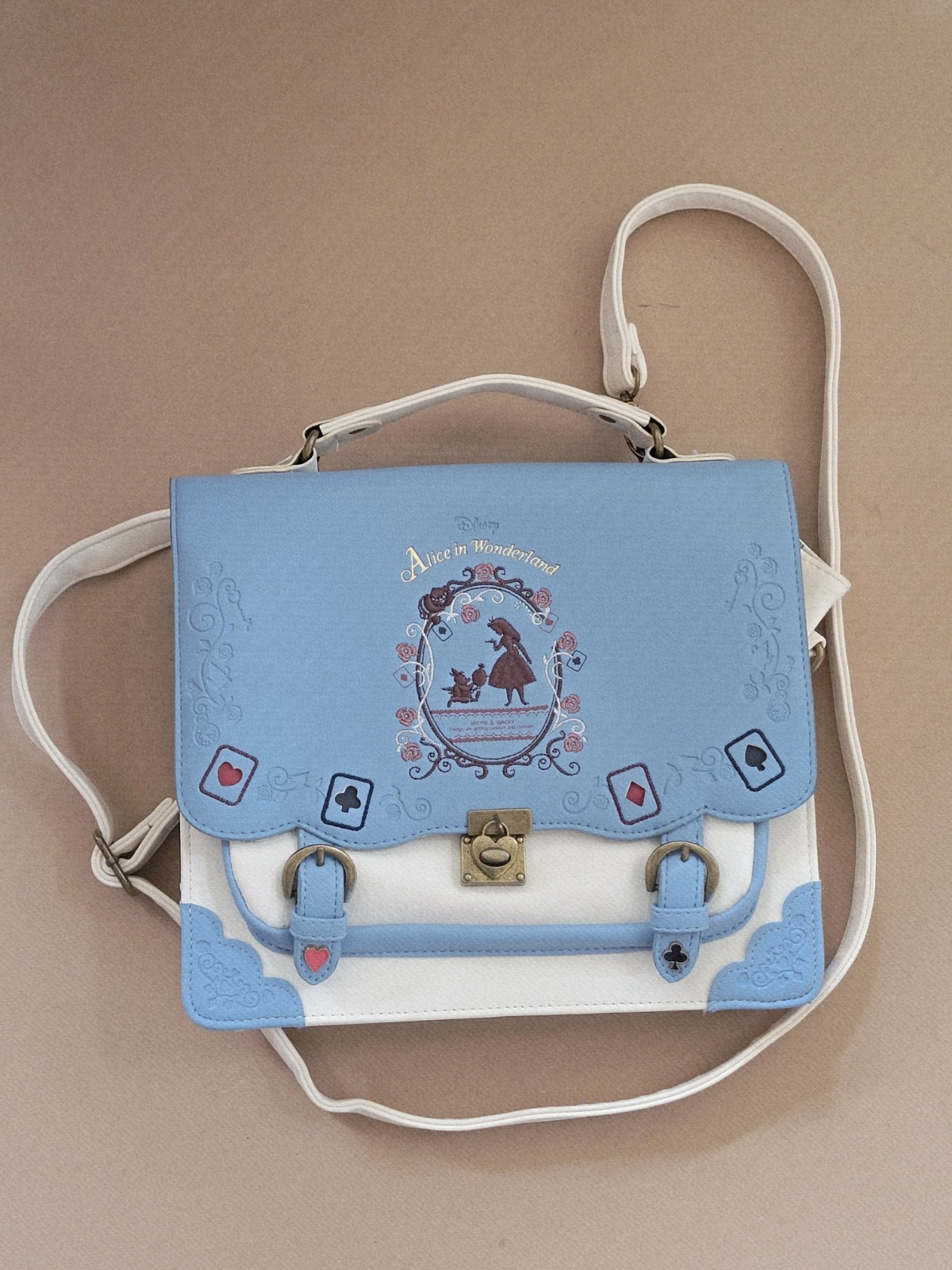 Alice in Wonderland Crossbody/ Backpack Purse Lolita Handbag Embroidered