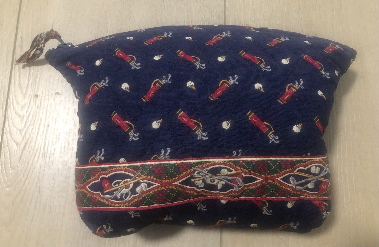 Vera Bradley Rare Large Golf Cosmetic Toiletry Bag 1990s