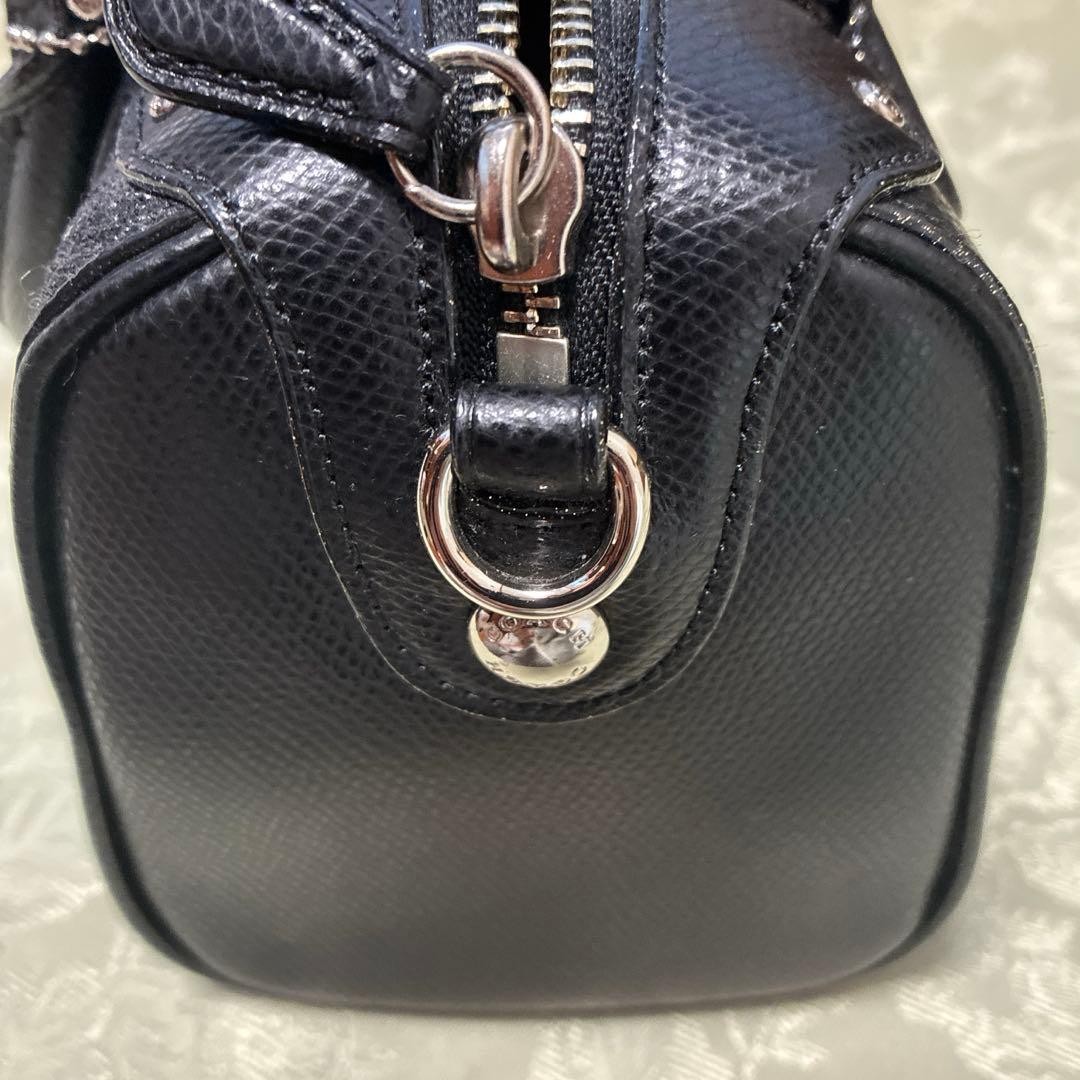 Used Excellent Condition COACH Sequin Black Handbag with Strap 7a