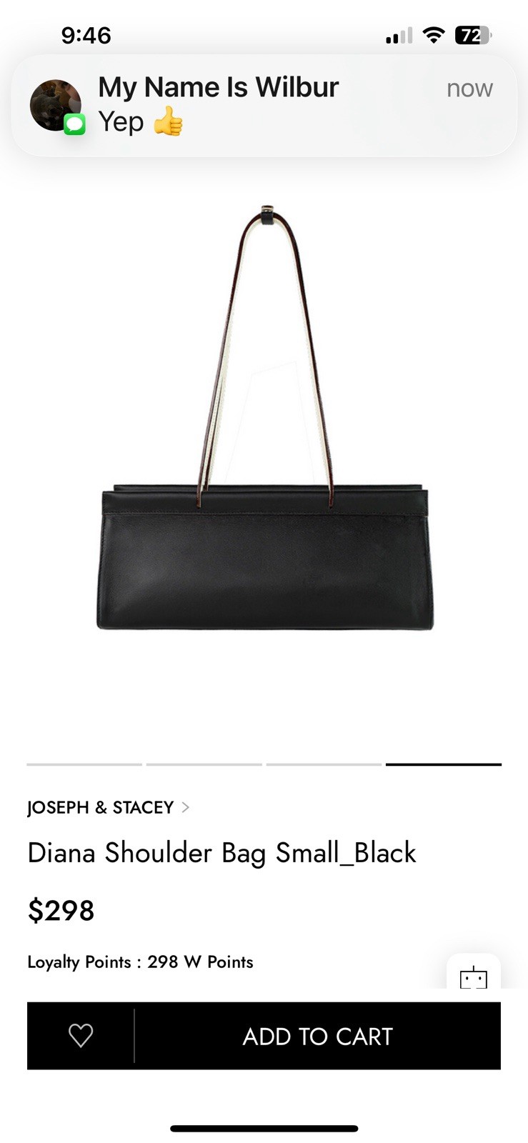 EUC $298 Joseph & Stacey Diana Purse Tote Bag Black Leather Seoul, South Korea