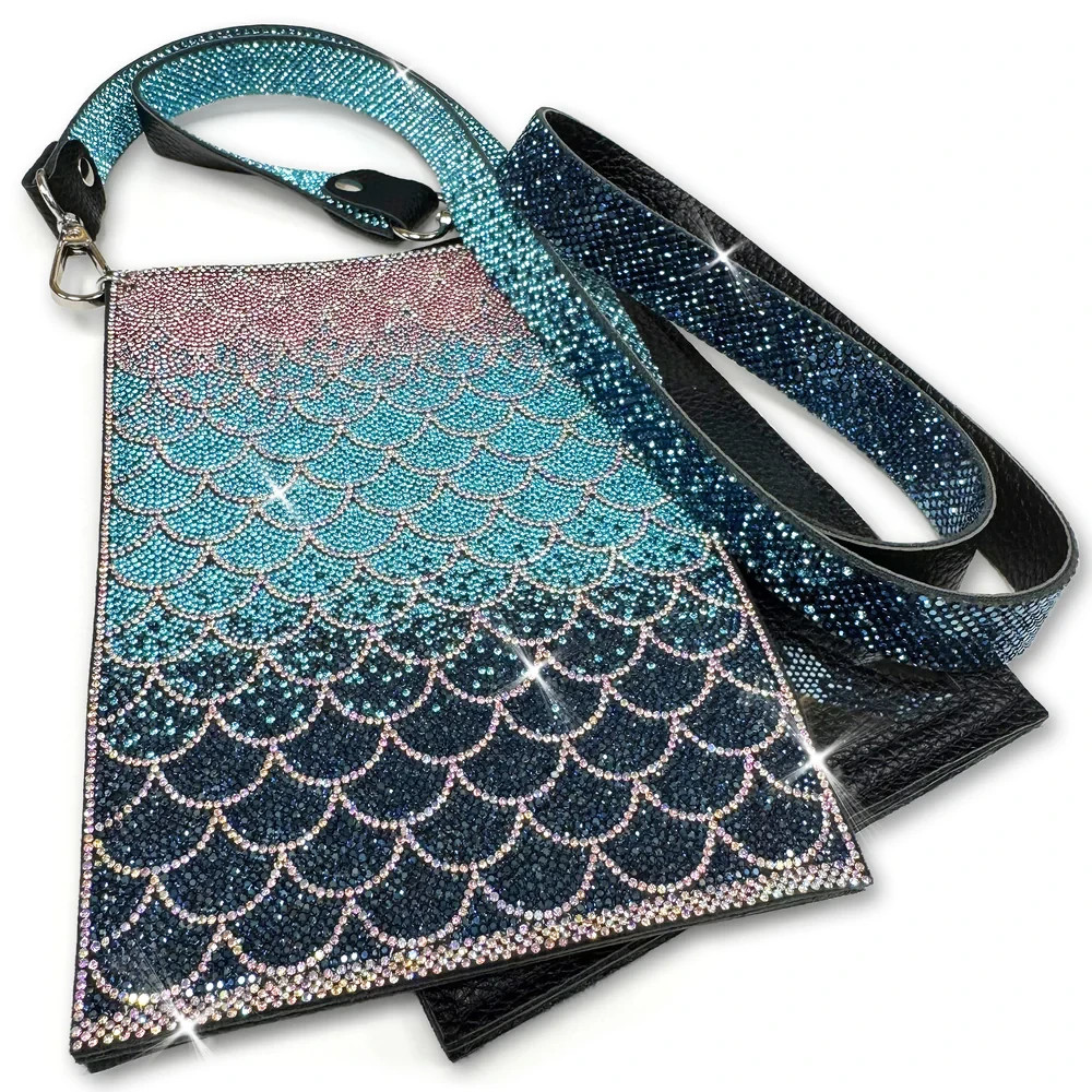 Jacqueline Kent MONARCH MERMAID CELLPHONE PURSE With Strap 7″ X 5″ Bling Purse