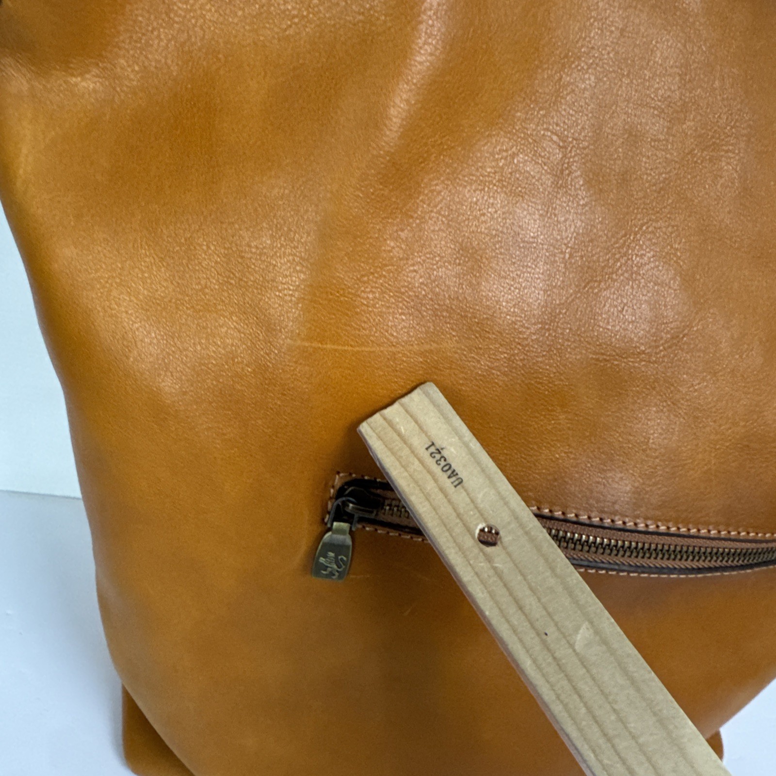 Pratesi Firenze Sant Ellero Cognac Leather Bag Purse ITALY brass hardware