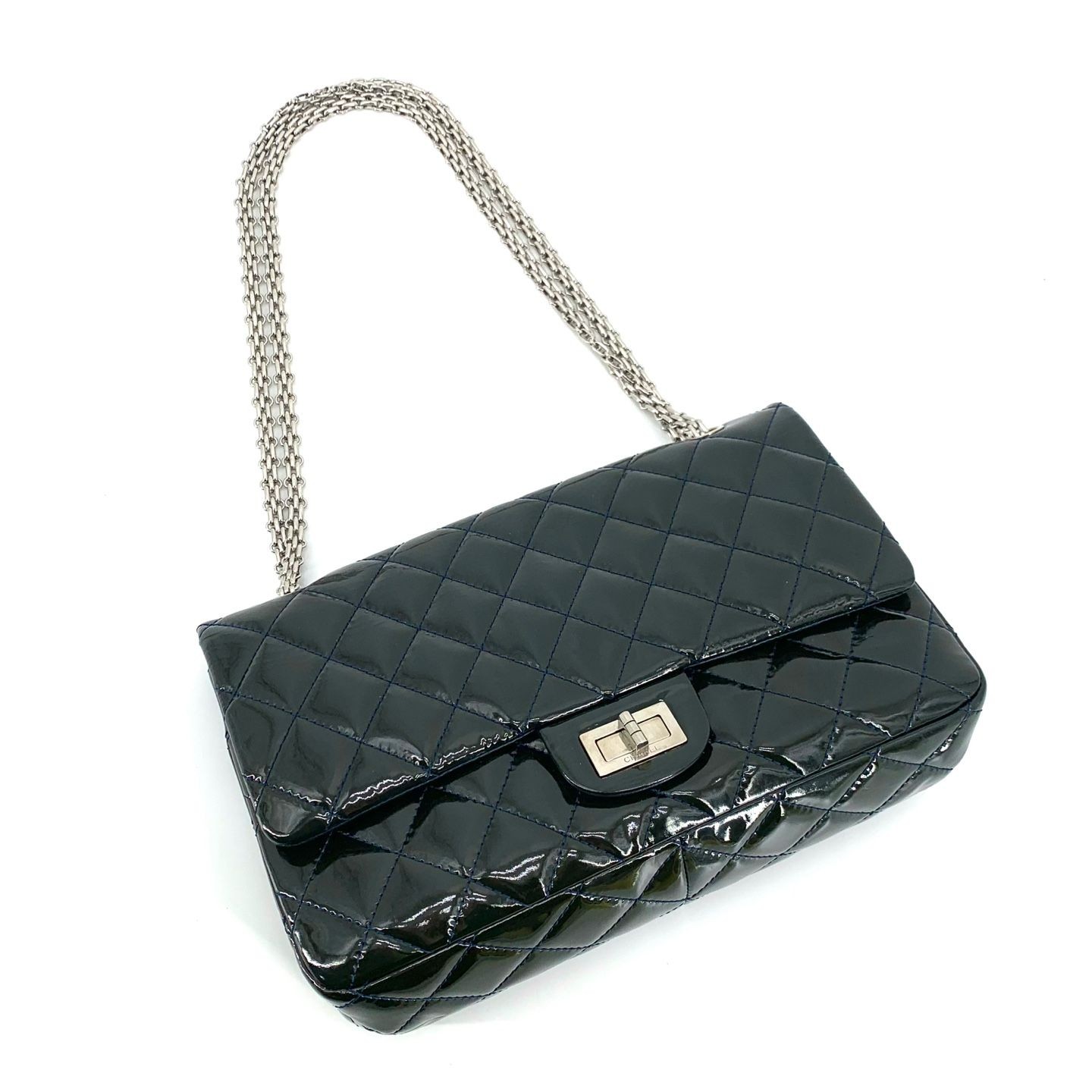 CHANEL 2.55 Patent Large Maxi Flap Shoulder Bag 154684555 [P]