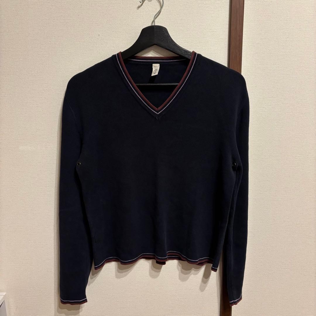 MIU MIU Navy V-neck long sleeve knit