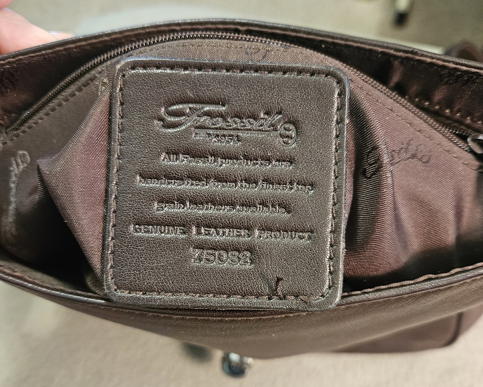 Fossil Brown Leather Adjustable Strap Purse Shoulder Crossbody