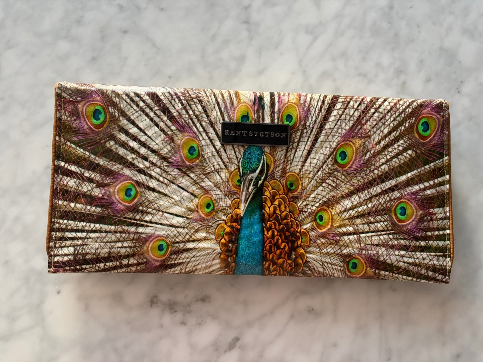 Kent Stetson Peacock Crossbody Clutch Handbag