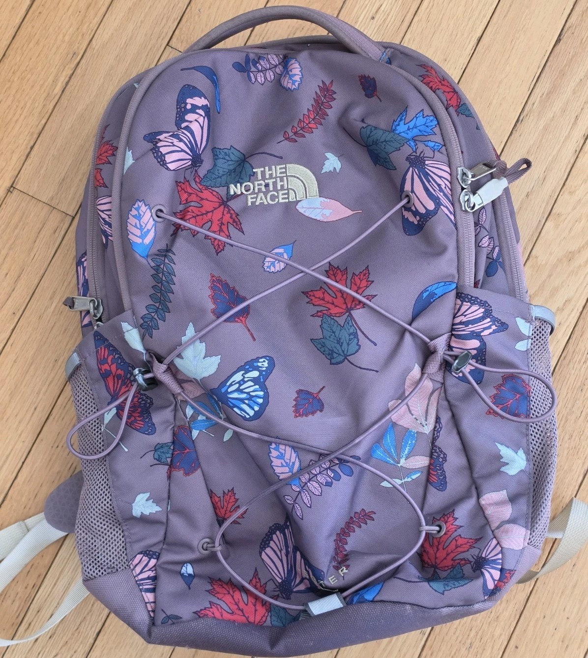 The North Face Jester Backpack Fawn Grey Fall Wanderer Butterfly Leaf Mauve