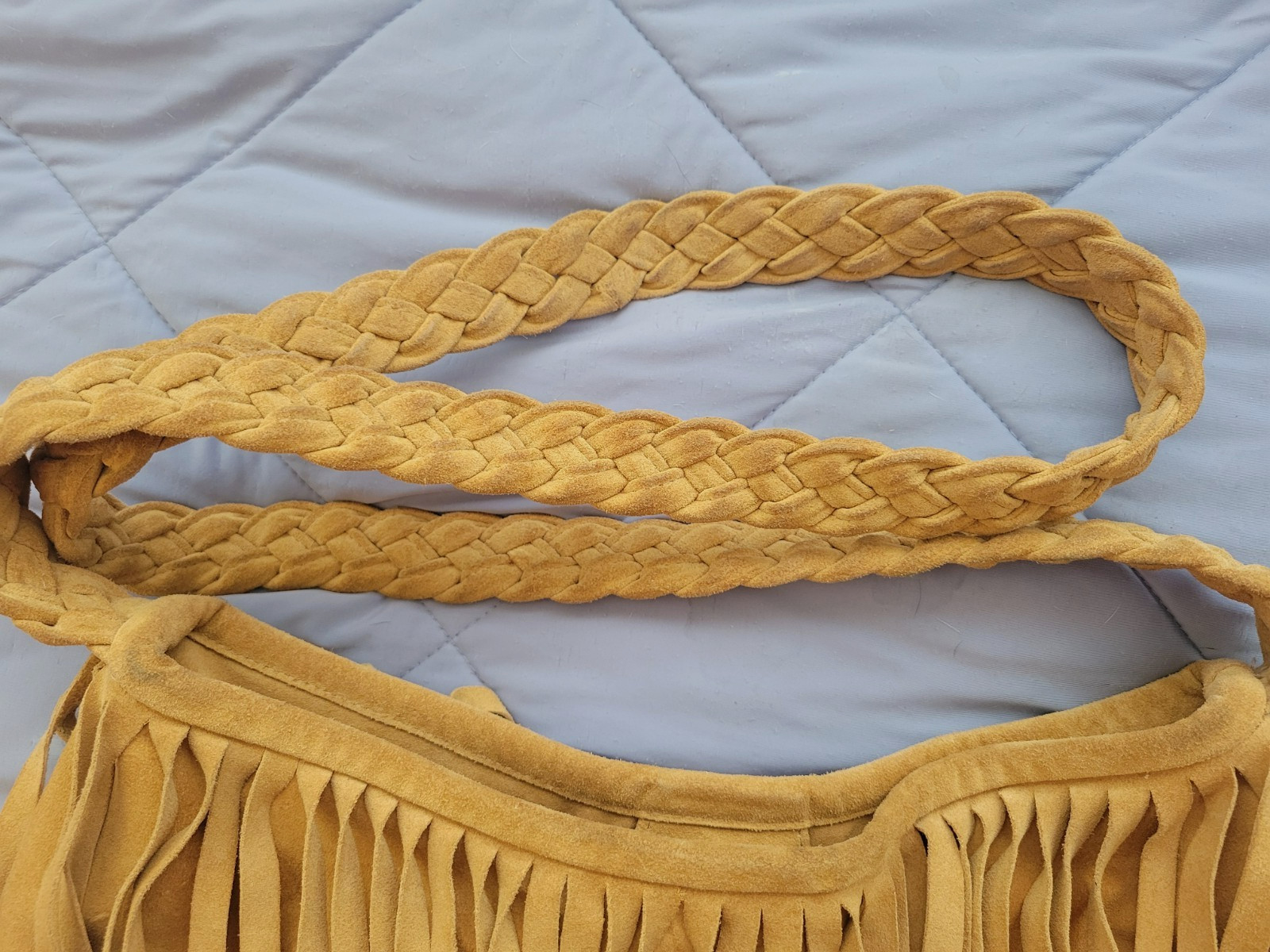 JJ Winters Vanessa CAMEL TAUPE SUEDE Fringe Crossbody BOHO WESTERN Texans Bag