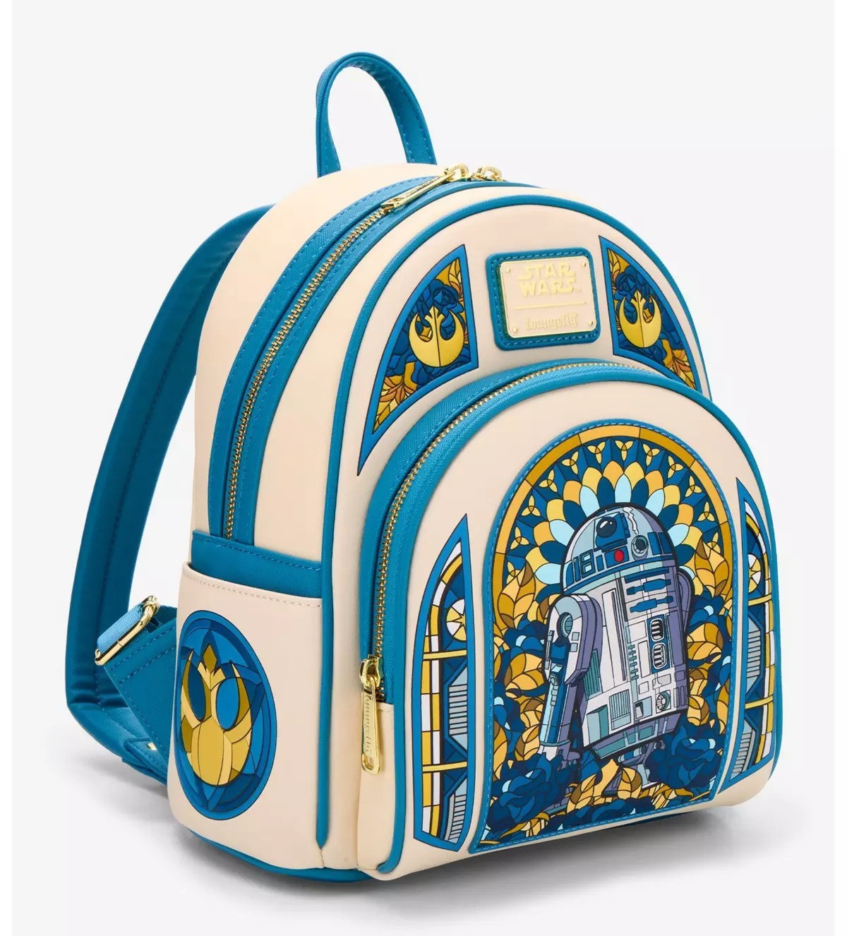 Loungefly Star Wars R2-D2 Stained Glass Portrait Mini Backpack NWT
